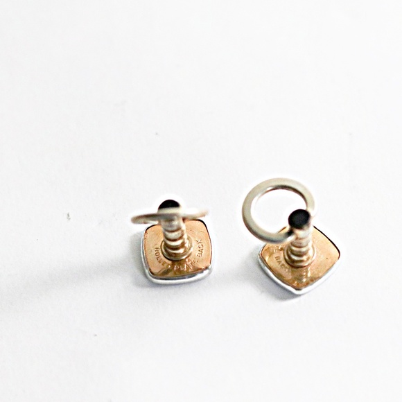 Platinum Clad  & Rolled Gold Black Onyx Cufflinks - Picture 3 of 3